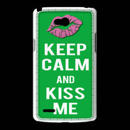 Coque LG L80 Keep Calm Kiss me Vert