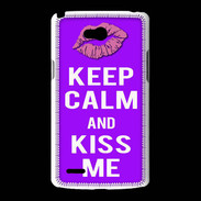 Coque LG L80 Keep Calm Kiss me Violet