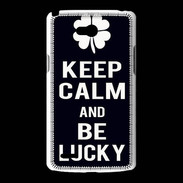 Coque LG L80 Keep Calm Be lucky Noir