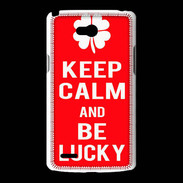 Coque LG L80 Keep Calm Be Lucky Rouge