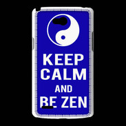 Coque LG L80 Keep Calm Be Zen Bleu