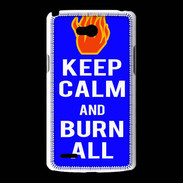 Coque LG L80 Keep Calm Burn Bleu