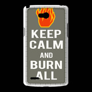 Coque LG L80 Keep Calm Burn Gris