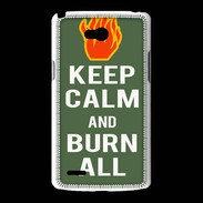 Coque LG L80 Keep Calm Burn Kaki