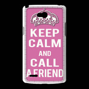 Coque LG L80 Keep Calm Call Rose
