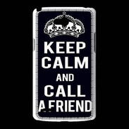 Coque LG L80 Keep Calm Call friend Noir