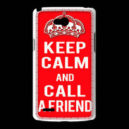 Coque LG L80 Keep Calm Call friend Rouge