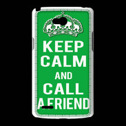 Coque LG L80 Keep Calm Call friend Vert