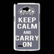 Coque LG L80 Keep Calm Carry on Gris