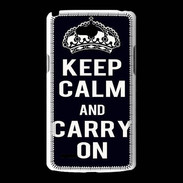 Coque LG L80 Keep Calm Carry on Noir