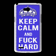 Coque LG L80 Keep Calm Fuck hard bleu