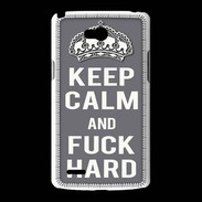 Coque LG L80 Keep calm Fuck hard Gris