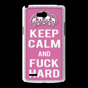 Coque LG L80 Keep Calm Fuck hard Rose