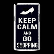 Coque LG L80 Keep Calm Go Shopping Noir