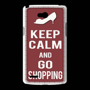 Coque LG L80 Keep Calm Go Shopping Brique
