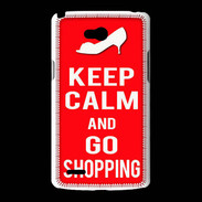 Coque LG L80 Keep Calm Go Shopping Rouge
