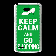 Coque LG L80 Keep Calm Go Shopping Vert