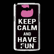 Coque LG L80 Keep Calm Have fun Noir
