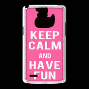 Coque LG L80 Keep Calm Have fun Rose