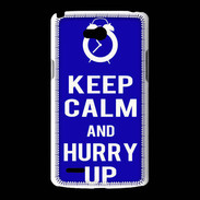 Coque LG L80 Keep Calm Hurry up Bleu