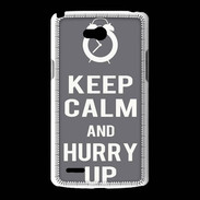 Coque LG L80 Keep Calm Hurry up Gris