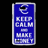 Coque LG L80 Keep Calm Make money Bleu