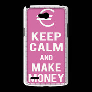 Coque LG L80 Keep Calm Make money Rose