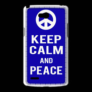 Coque LG L80 Keep Calm Peace Bleu