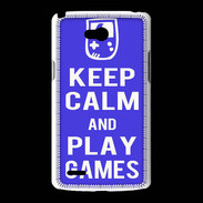 Coque LG L80 Keep Calm Play games Bleu