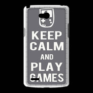 Coque LG L80 Keep Calm Play games Gris