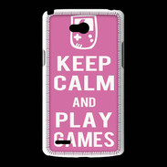 Coque LG L80 Keep Calm Play games Rose