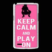 Coque LG L80 Keep Calm Play on Rose