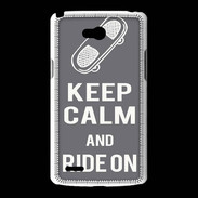 Coque LG L80 Keep Calm Ride on Gris