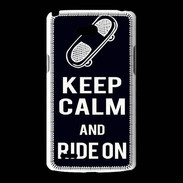 Coque LG L80 Keep Calm Ride on Noir