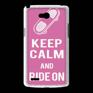 Coque LG L80 Keep Calm Ride on Rose