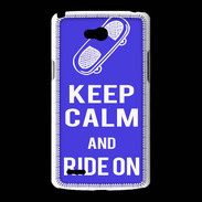 Coque LG L80 Keep Calm Ride on Bleu