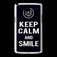 Coque LG L80 Keep Calm Smile Noir