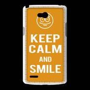 Coque LG L80 Keep Calm Smile Orange