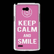 Coque LG L80 Keep Calm Smile Rose