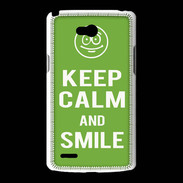 Coque LG L80 Keep Calm Smile Vert