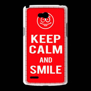 Coque LG L80 Keep Calm Smile Rouge
