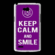 Coque LG L80 Keep Calm Smile Violet