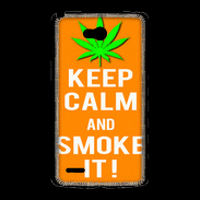 Coque LG L80 Keep Calm Smoke it Orange