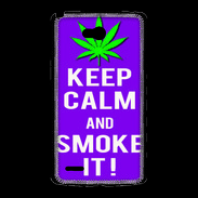 Coque LG L80 Keep Calm Smoke it Violet