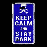 Coque LG L80 Keep Calm Stay dark Bleu