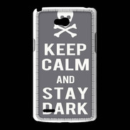 Coque LG L80 Keep Calm Stay dark Gris