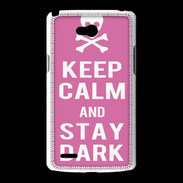 Coque LG L80 Keep Calm Stay dark Rose
