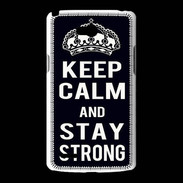 Coque LG L80 Keep Calm Stay strong Noir