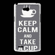 Coque LG L80 Keep Calm Take a cup Gris