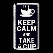 Coque LG L80 Keep Calm Take a cup Noir
